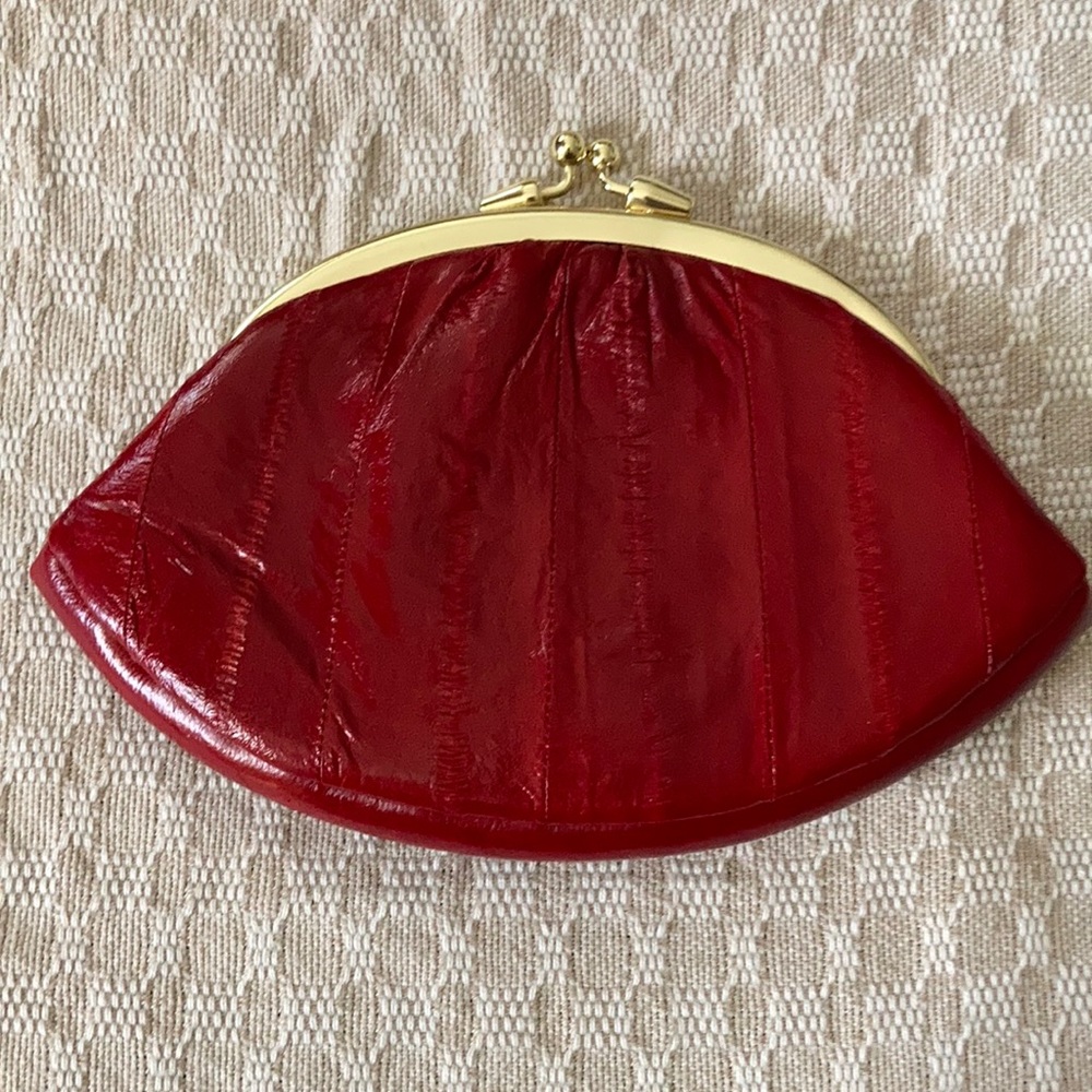 Red Eel Skin Clutch